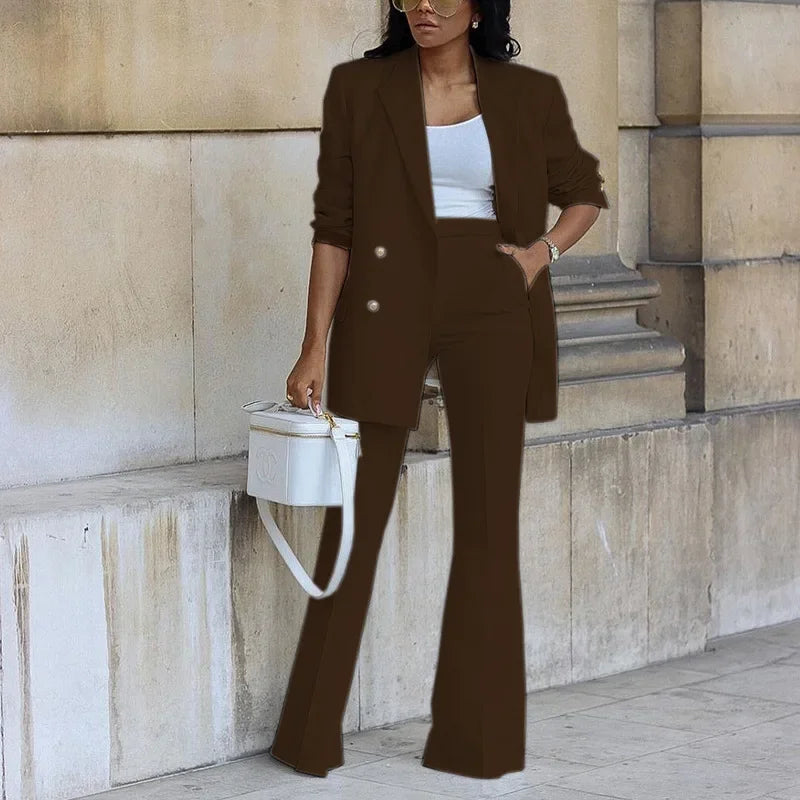 Street Wave Chic Formal Suit Set Women With Tailored Blazer