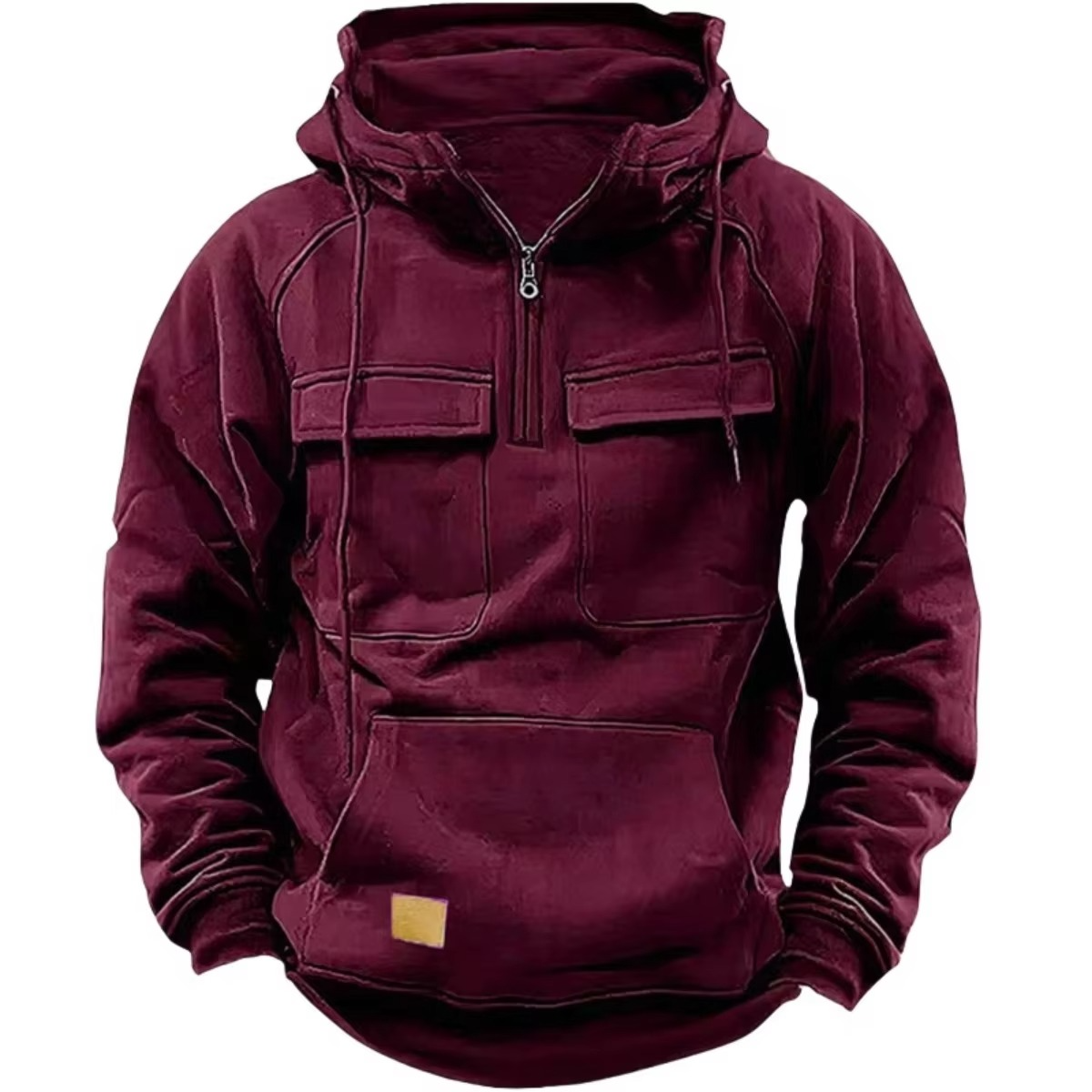 Street-Wave Men's Thick Hooded Sweatshirt With Multiple Pockets For Outdoor Warmth And Everyday Wear
