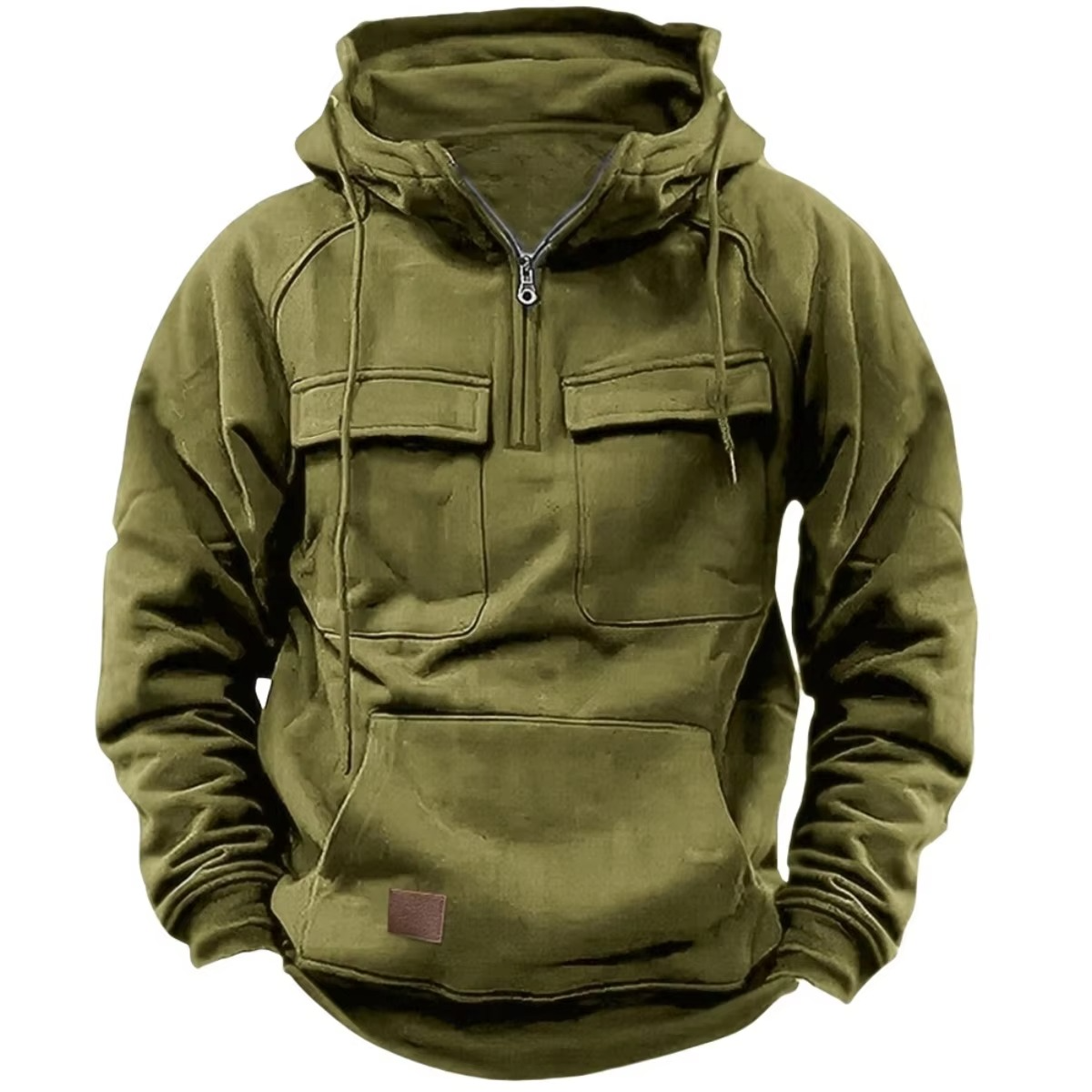 Street-Wave Men's Thick Hooded Sweatshirt With Multiple Pockets For Outdoor Warmth And Everyday Wear