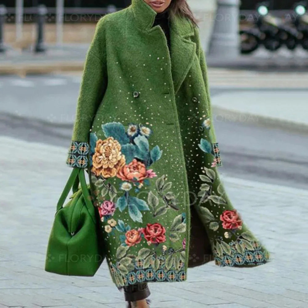 Street-wave Oversized Coat for Women, Color Block Design, Versatile Chic Comfort