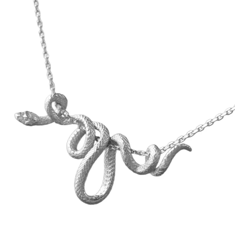 Serpent's Oath Viper Knot Necklace With Adjustable Chain Gold Tone Jewelry For Men Women Street-Wave