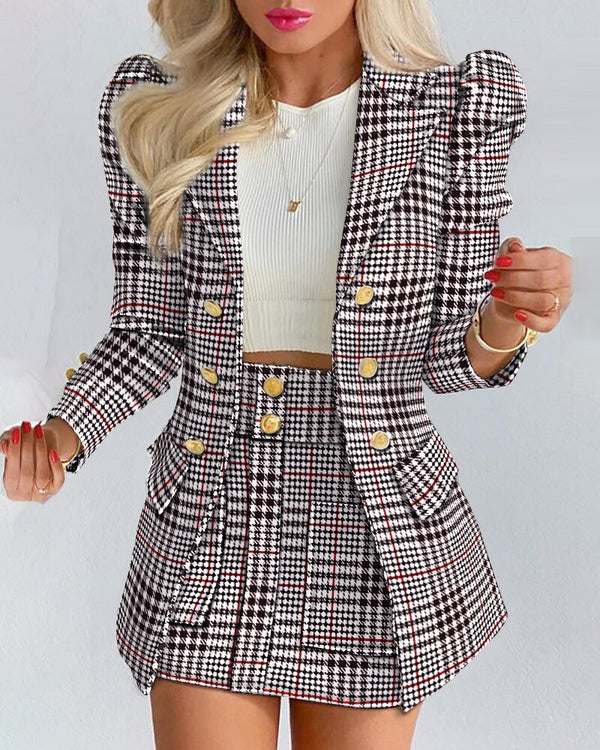 Street-Wave Bella Floral Blazer Skirt Co-ord Set Women