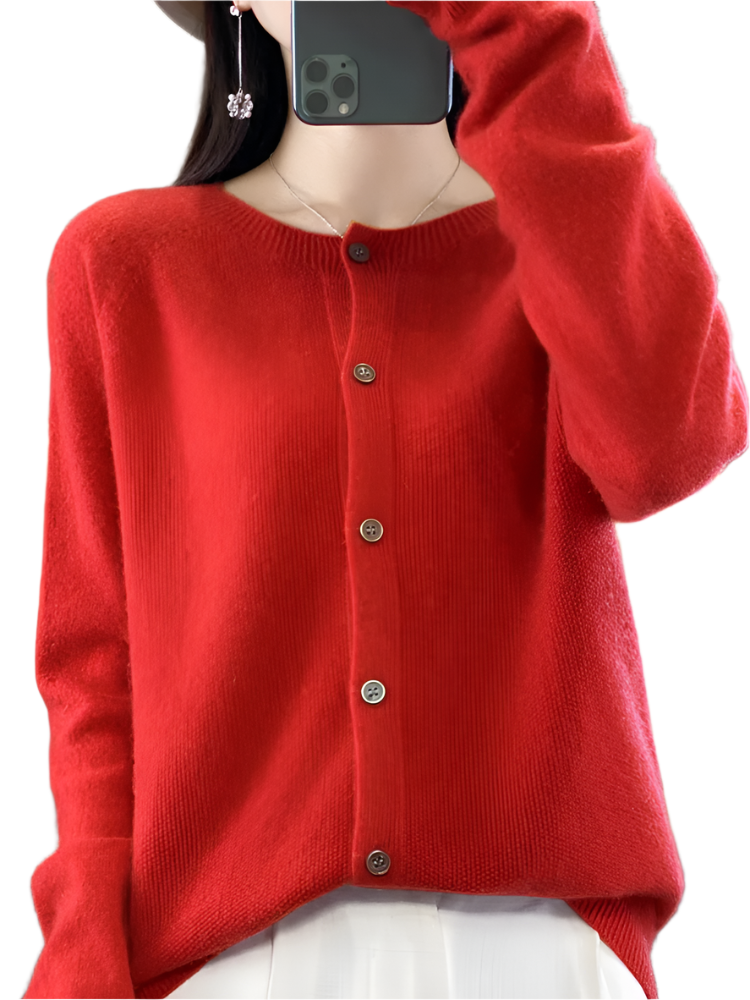 Street-Wave Women Knit Cardigan Jacket Warm Cozy Premium Materials Button Front Winter Essential