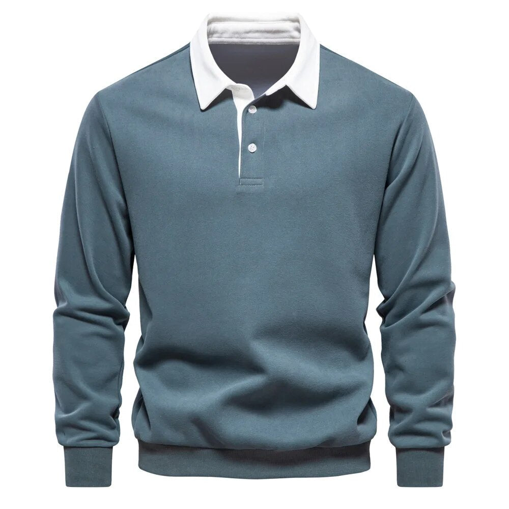 Pierre Cotton Polo Knit Sweater With Collar For Men Premium Warm Comfort And Classic Style
