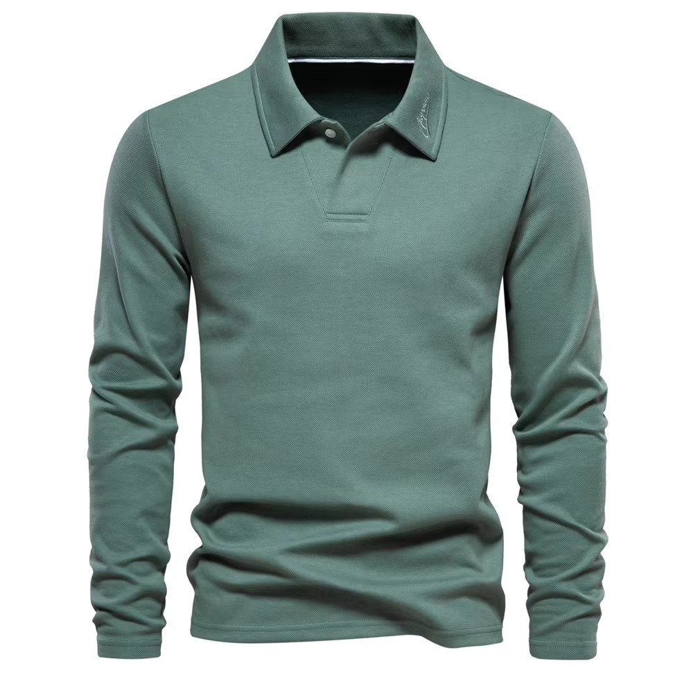 Street-Wave Men's Embroidered Polo Shirt With Turn Down Collar For Polished Casual Golf Style