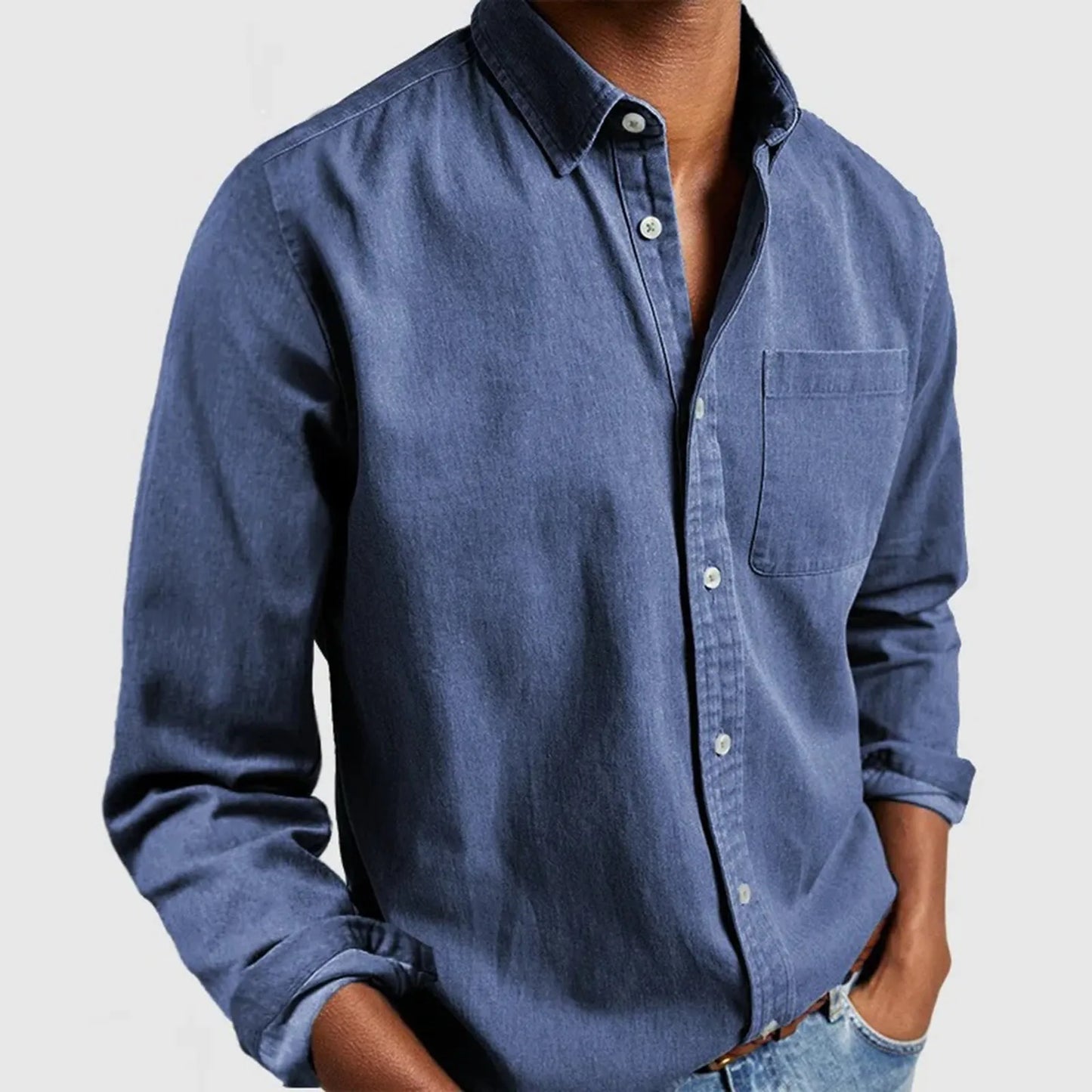 Orson Textured Button Up Shirt For Men Heritage Woven Cotton With Soft Brushed Feel Tailored Fit