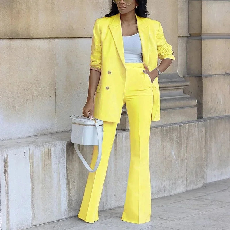 Street Wave Chic Formal Suit Set Women With Tailored Blazer