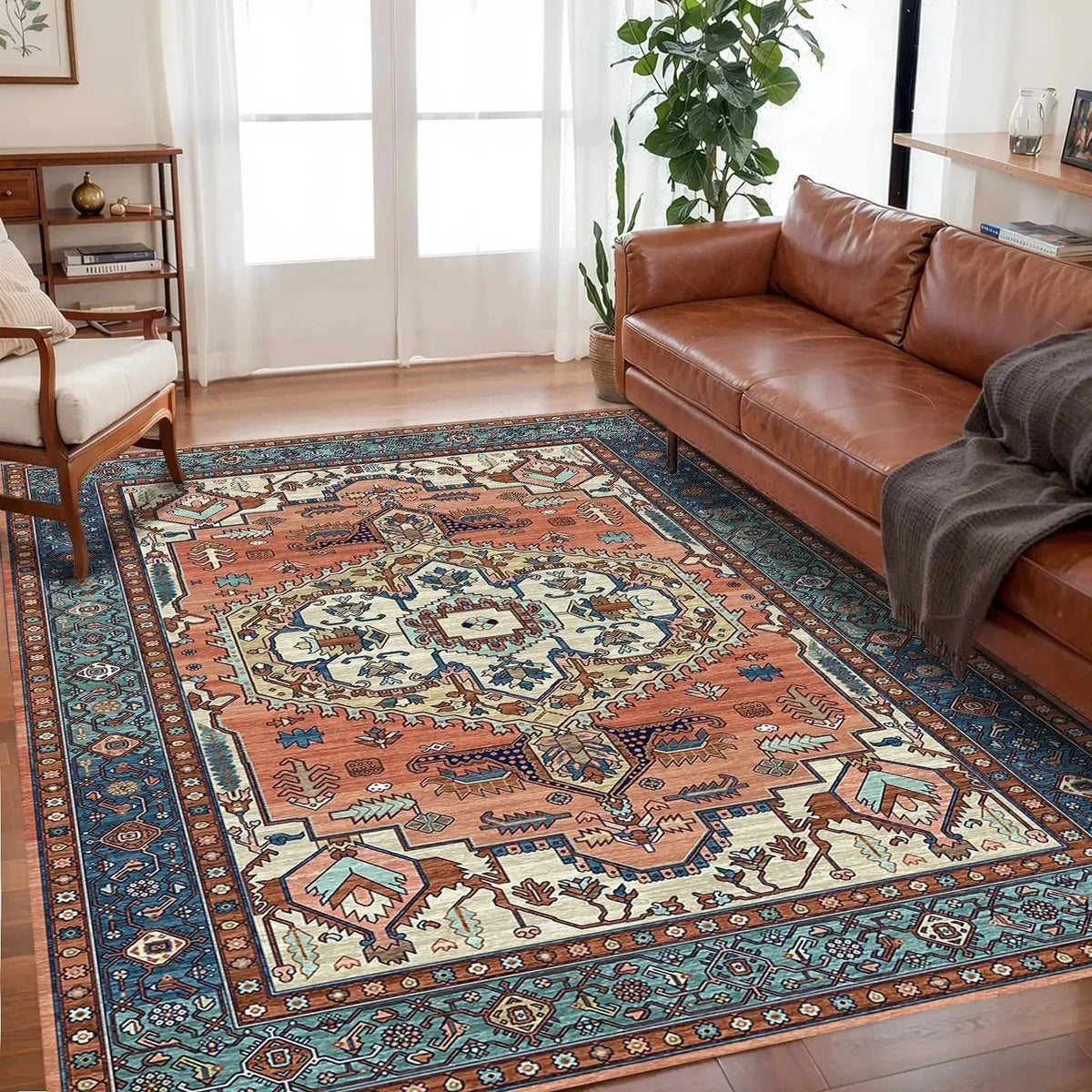 Vikama Bohemian Floor Mat Non Slip Large Living Room Rug For Boho Home Lovers