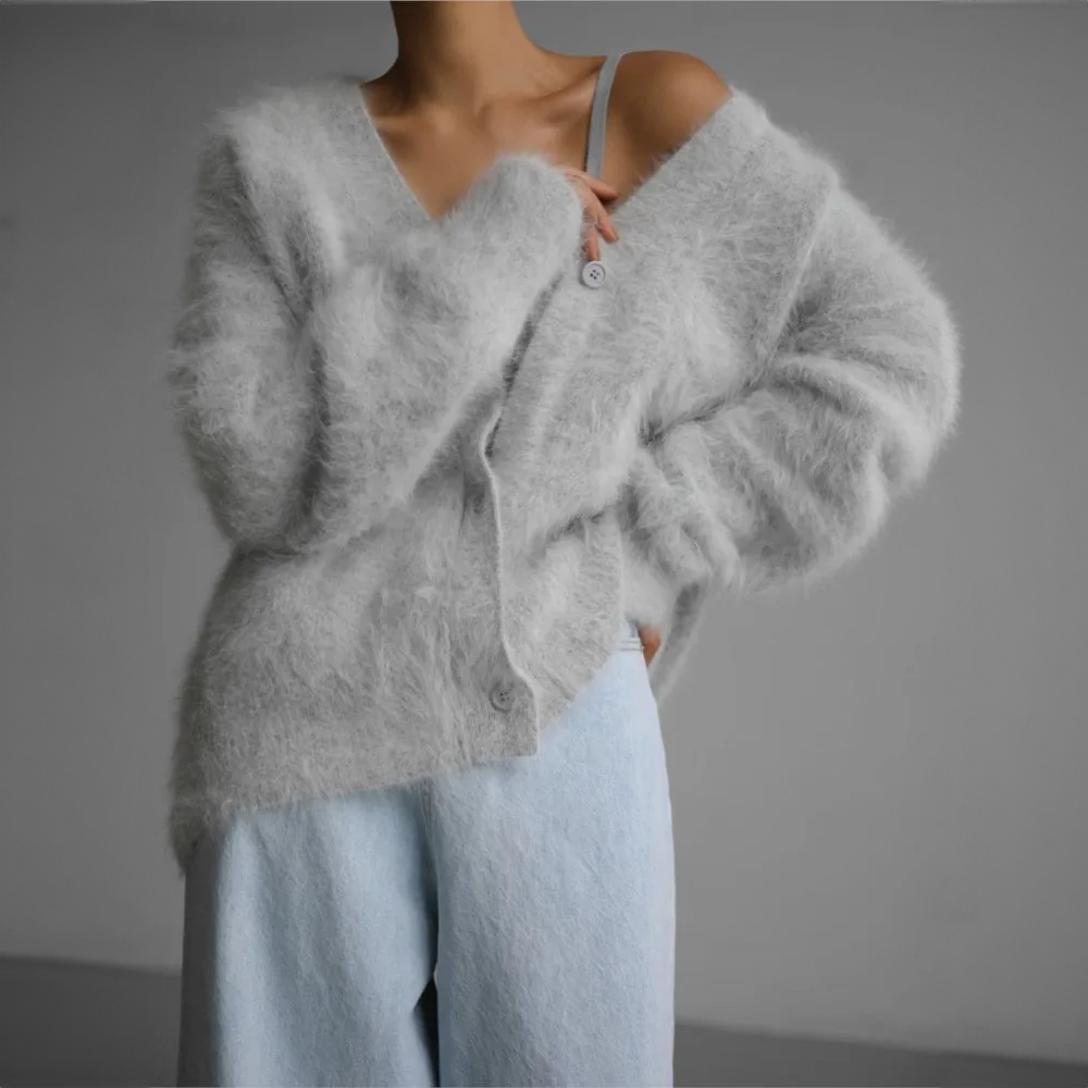 Street-wave Fine Knit Cardigan For Women - Cozy Warmth Elegant Layering Everyday Wardrobe Essential