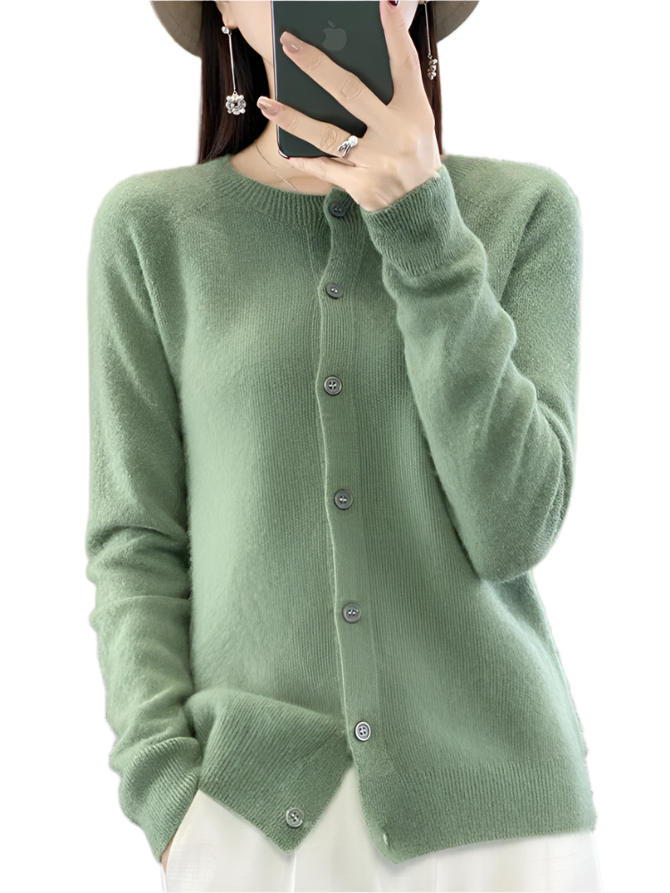 Street-Wave Women Knit Cardigan Jacket Warm Cozy Premium Materials Button Front Winter Essential
