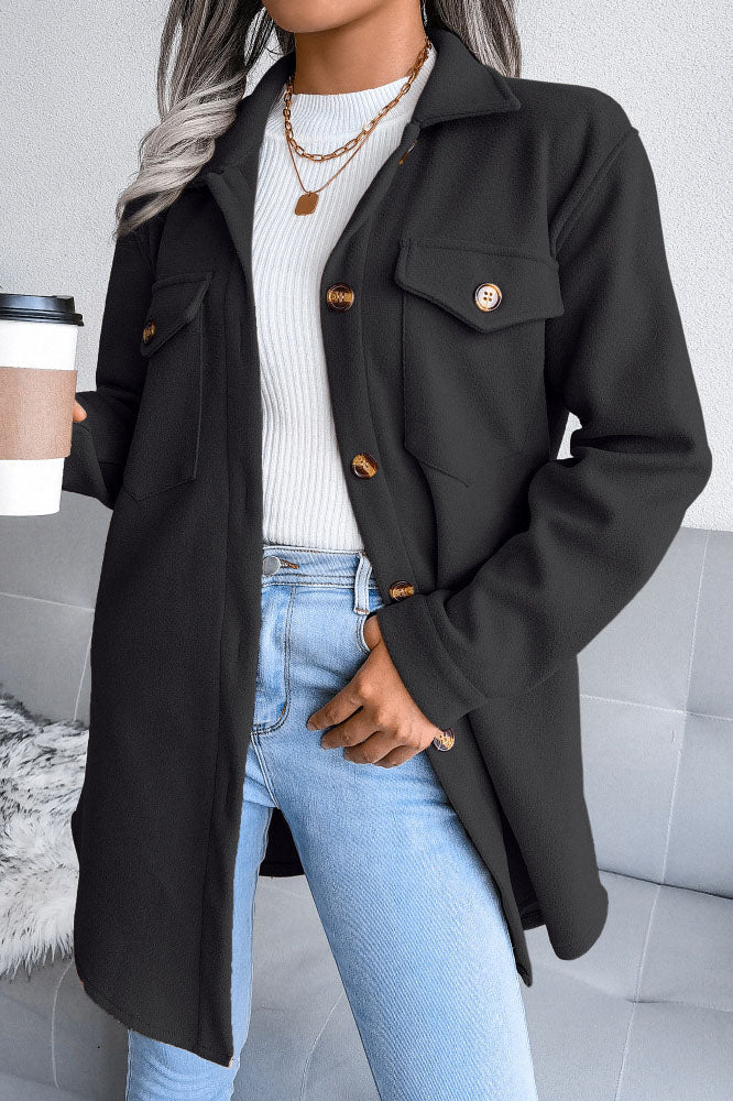 Street-Wave Wool Coat With Belted Waist And Removable Collar For Women Cozy Yet Chic Outerwear