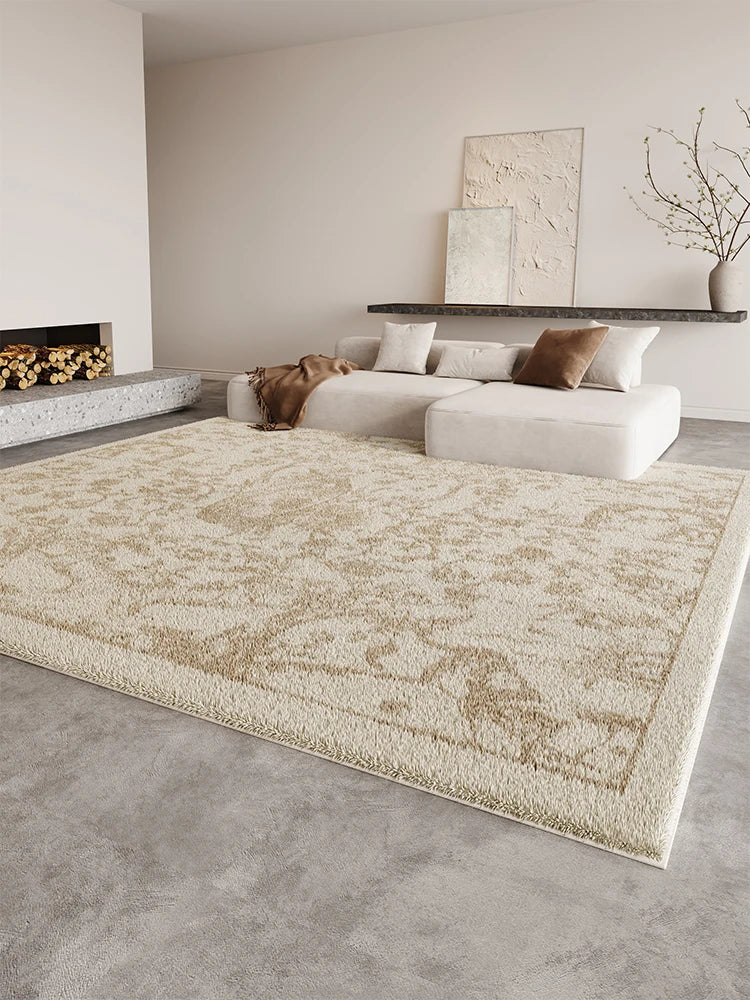 Eprolo Cream Fluffy Cloakroom Rug Non Slip Plush Homeowners