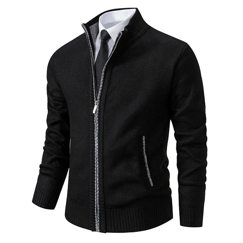 Street-Wave Men's Fleece Vest Slim Fit Stand Collar Zipper Soft Warm Layering Outerwear