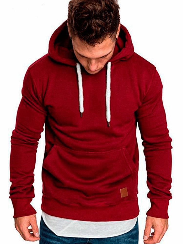 Street Wave Men Casual Hoodie With Kangaroo Pocket In 7 Colors For Everyday Comfort And Urban Style