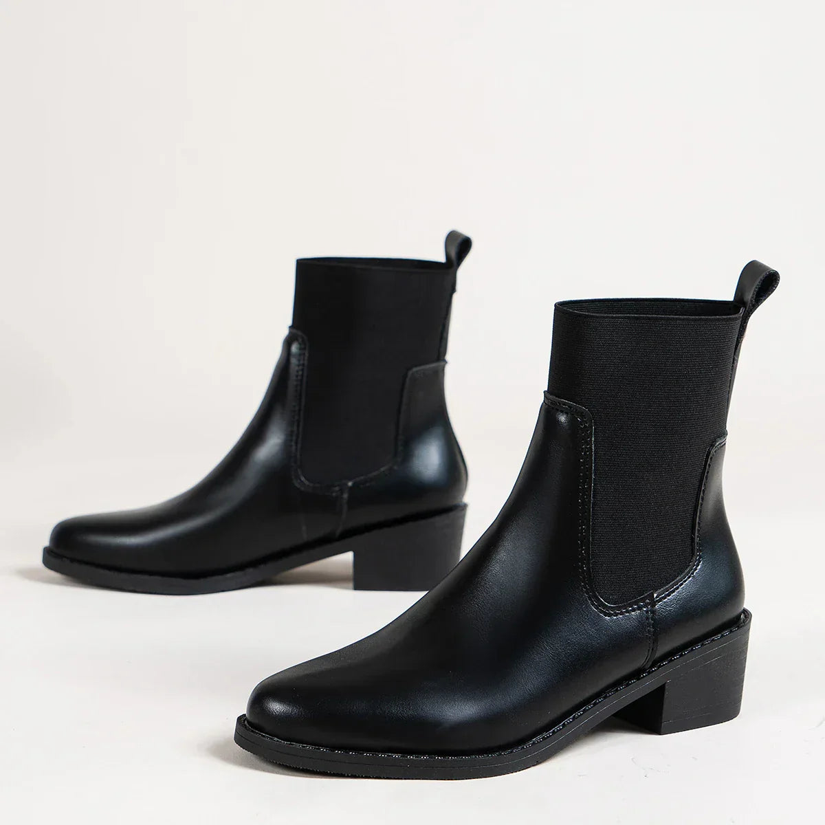 Street-wave Chelsea Boots With Block Heel And Pointed Toe For Modern Women Everyday Style