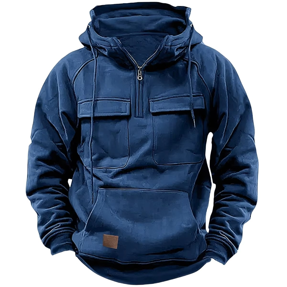 Street-Wave Men's Thick Hooded Sweatshirt With Multiple Pockets For Outdoor Warmth And Everyday Wear