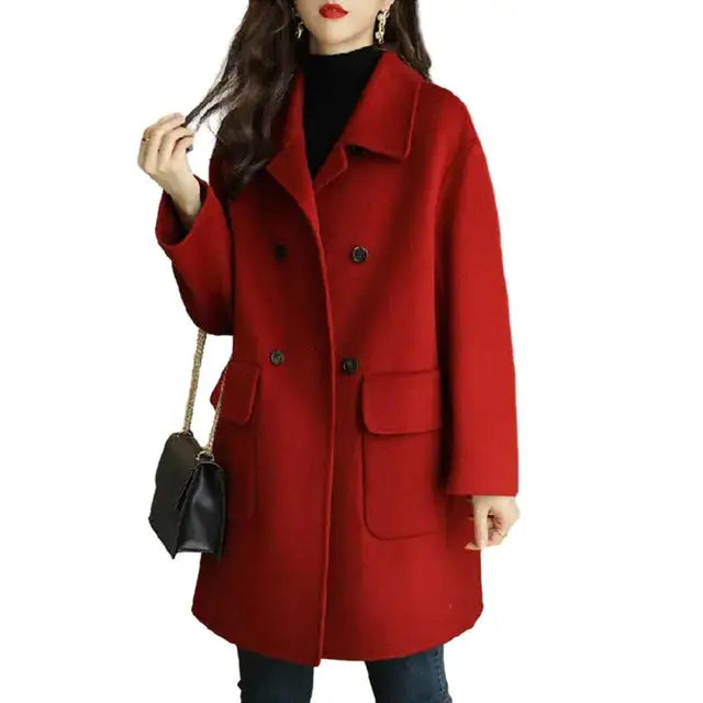 Street-wave Womens Coat Effortless Chic Design With Pockets Versatile Everyday Outerwear