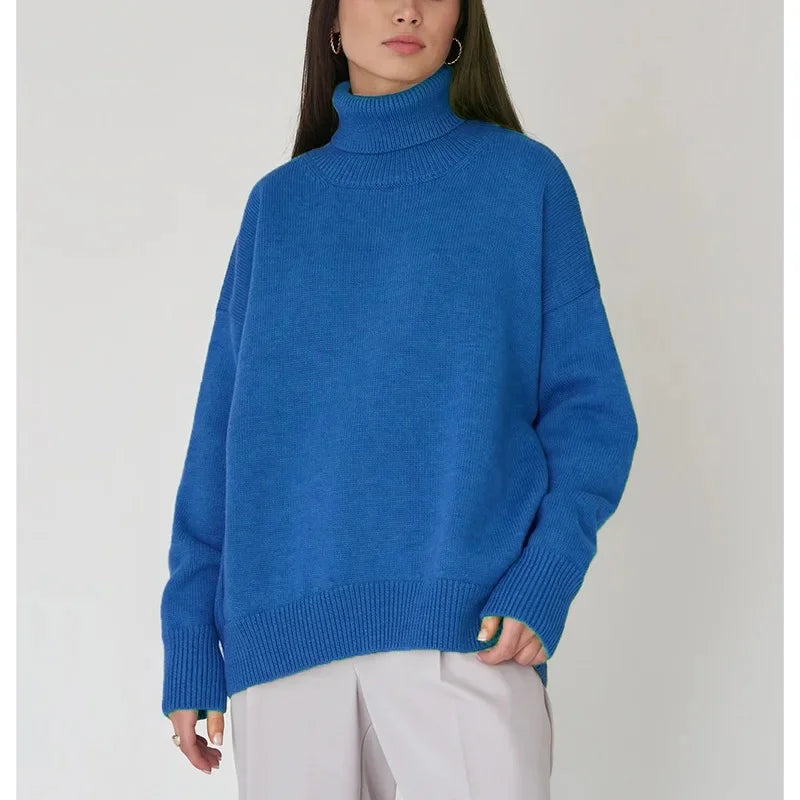 Street Wave Unisex Turtleneck Sweater Oversized Cozy Warmth