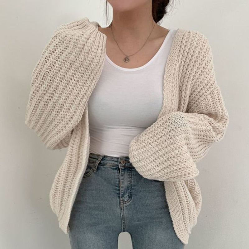 Streetwave Oversized Chunky Knit Cardigan For Women Cozy Durable Warmth And Relaxed Style