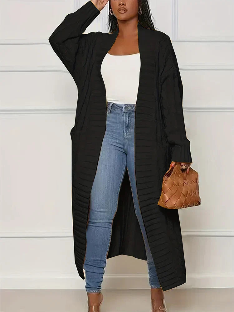 Street Wave Long Quilted Cardigan For Women Vibrant Green Cozy Comfort Elegant Everyday Layer