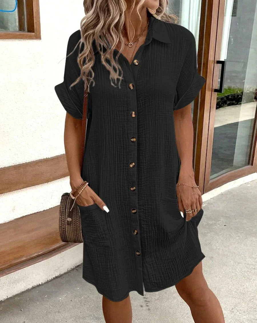 Street Wave Cotton Mini Dress For Women Effortless Breezy