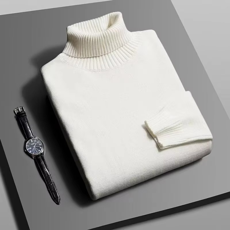Men's Premium Knitted Turtleneck Sweater Slim Fit Long Sleeve Pullover For Everyday Warmth And Modern Style