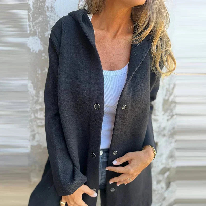Street Wave Grey Lightweight Hooded Jacket With Pockets For Everyday Urban Comfort Women