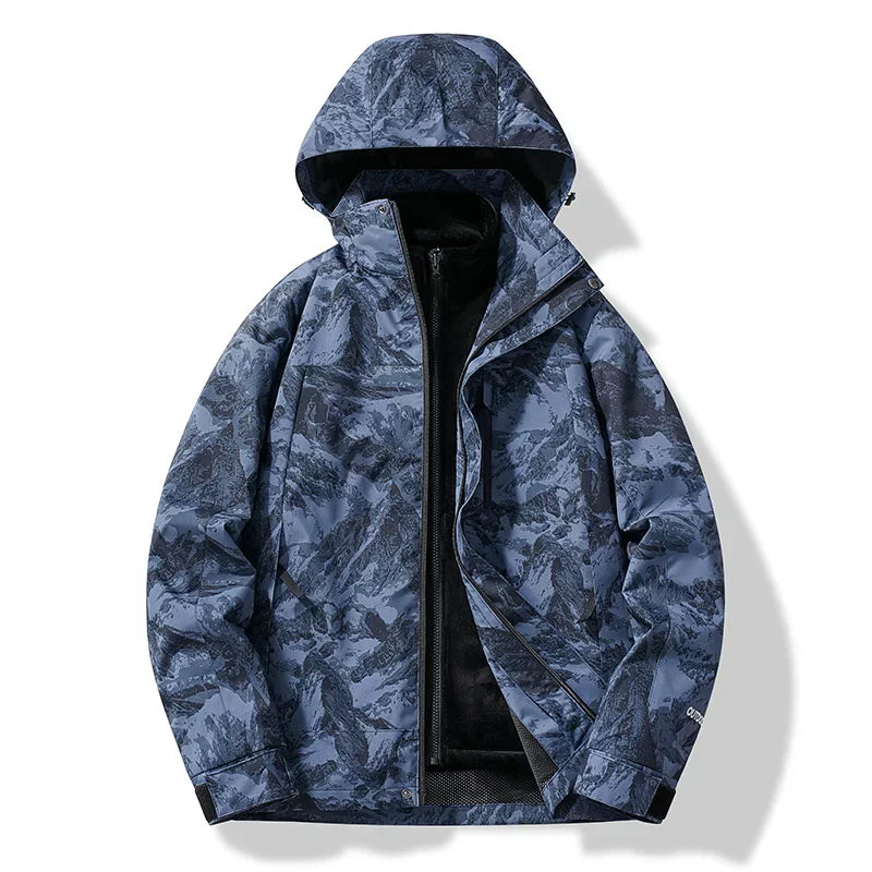 Street-wave Women's Ski Jacket With Hood Two-Tone Design For Outdoor Enthusiasts