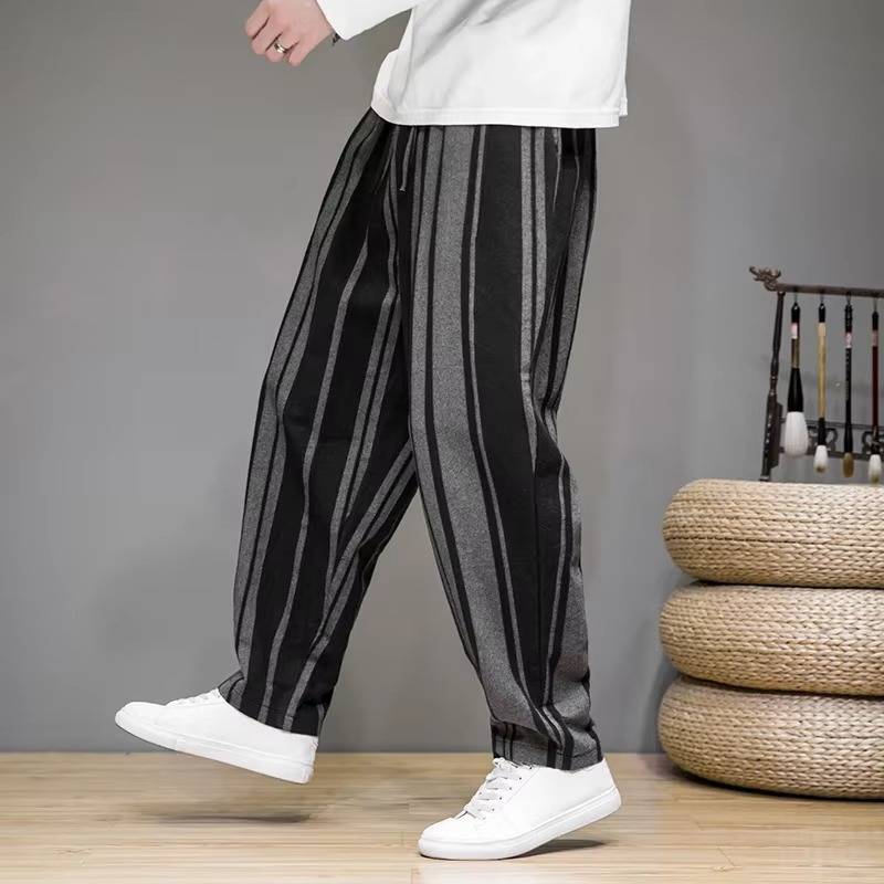 Street-Wave Mens Side Stripe Vintage Jogger Pants For Streetwear Comfort And Everyday Style