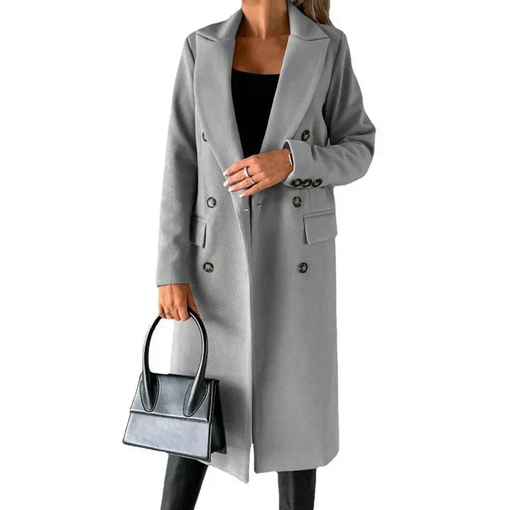 Street-Wave Reversible Winter Coat With Warmth And Chic Lapel Design For City Women