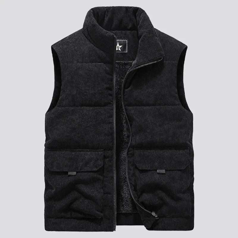 Street-wave Corduroy Vest for Men Lightweight Layering Essential With Warmth and Style