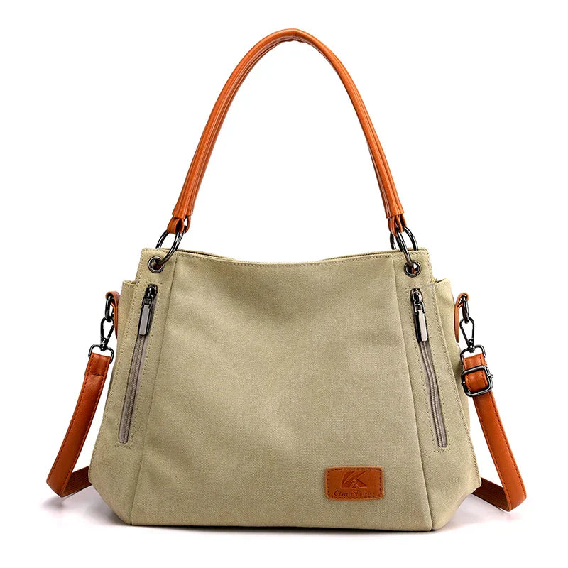 Street-Wave Veyora Luxe Canvas Tote Bag - Premium Canvas Construction Spacious Interior Zipper Closure For Versatile Carry