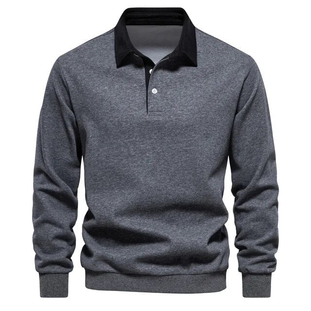 Pierre Cotton Polo Knit Sweater With Collar For Men Premium Warm Comfort And Classic Style