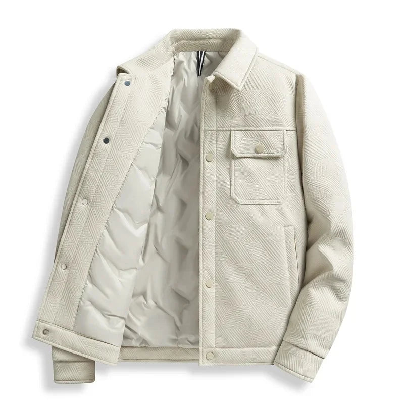Street-wave Waterproof Jacket For Men Slim Casual Style With Button Closure And Inner Pockets