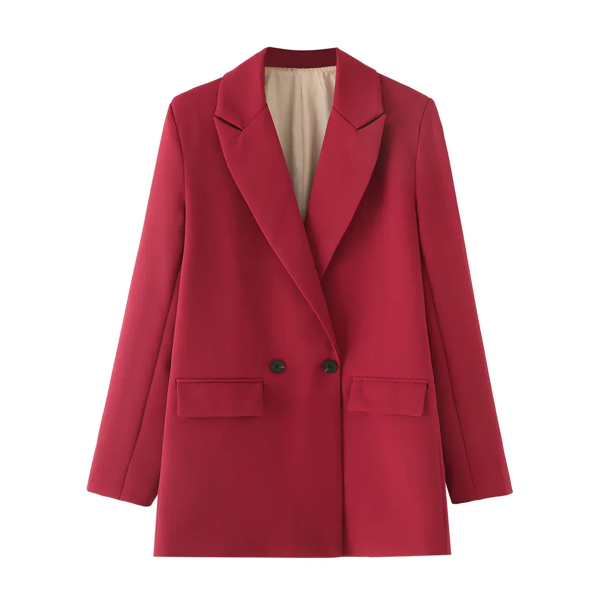 Street-Wave Blazer Coat For Modern Professionals, Timeless Elegance, Warm Polyester, Practical Pocket