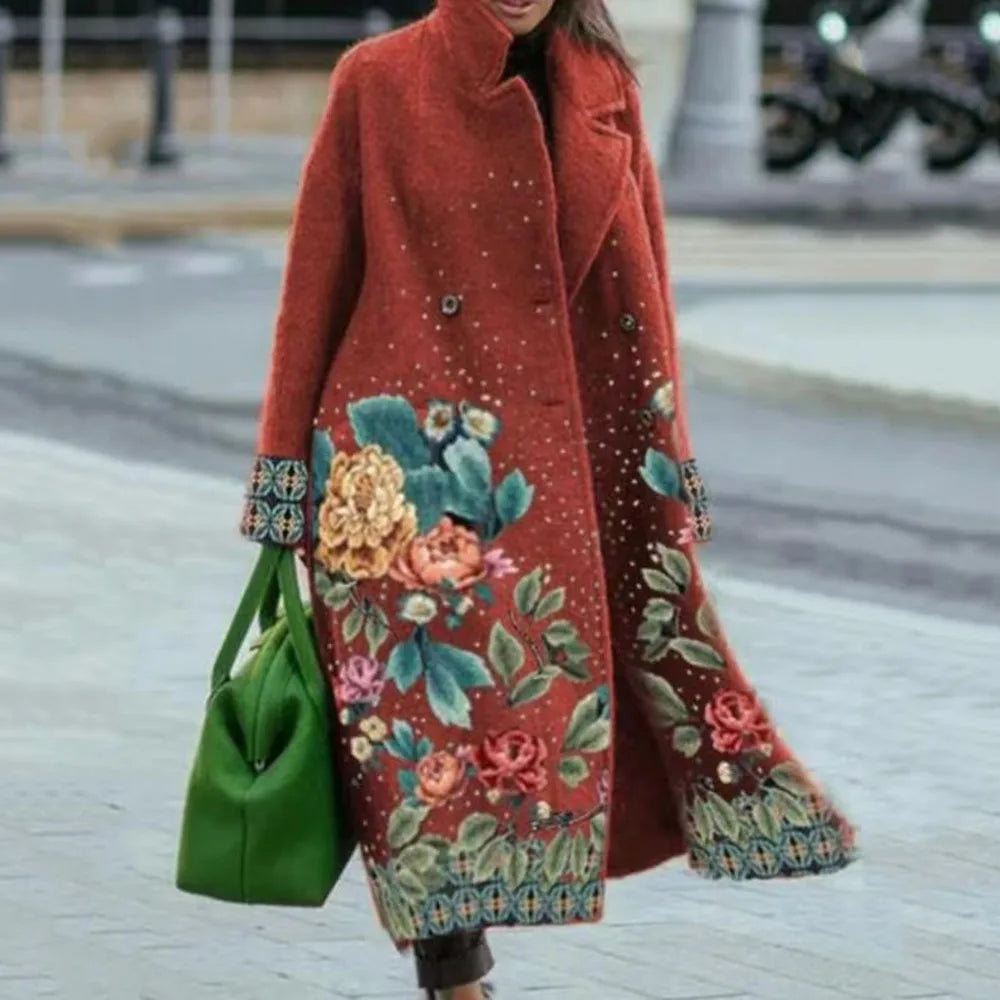 Street-wave Oversized Coat for Women, Color Block Design, Versatile Chic Comfort