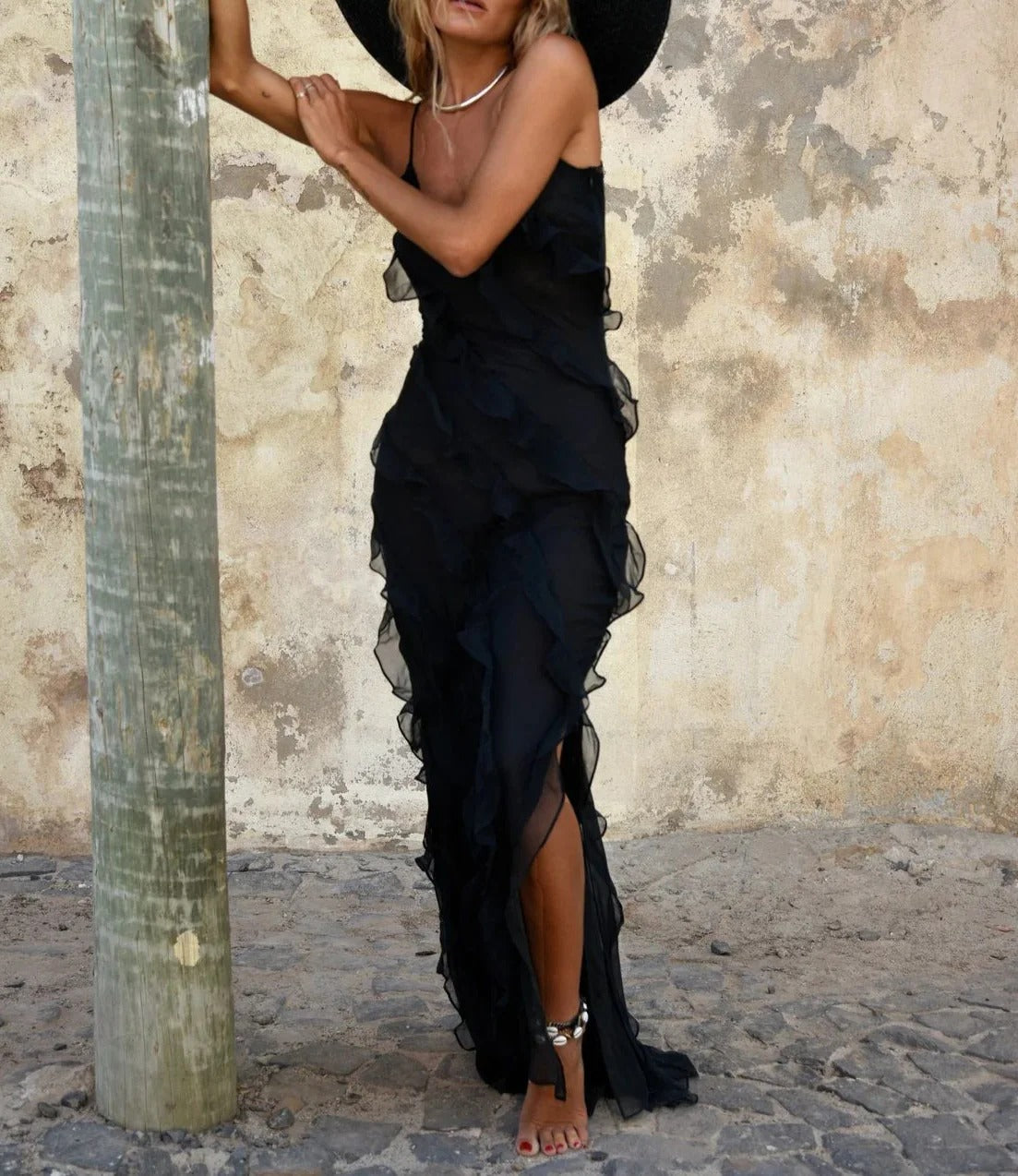 Scarlet Wave Maxi Dress