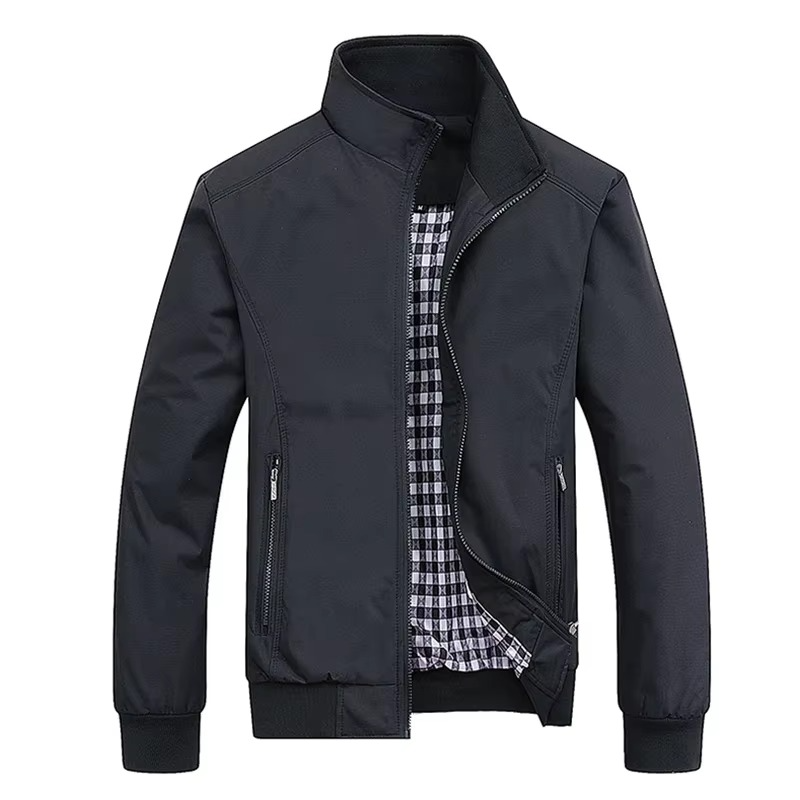 Men's Slim Fit Bomber Jacket Lightweight Casual Outerwear Plaid Lining Sizes M To 8XL