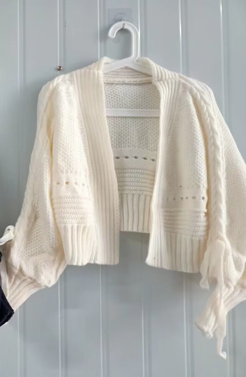 Street-wave Green Knit Cardigan With Back Lace-Up Detail For Fashion-Forward Women