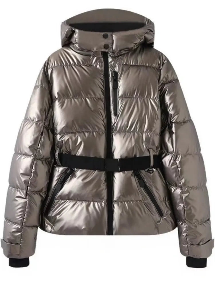 Streetwave Women Ski Jacket Belted Fit Hood Winter Warmth