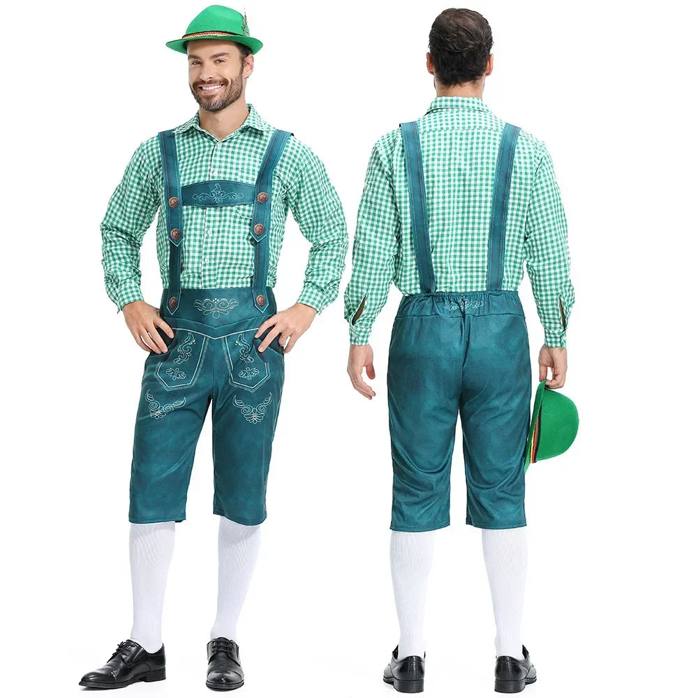 Nordisk-Flair Mens Lederhosen Costume With Tailored Fit Embossed Detailing