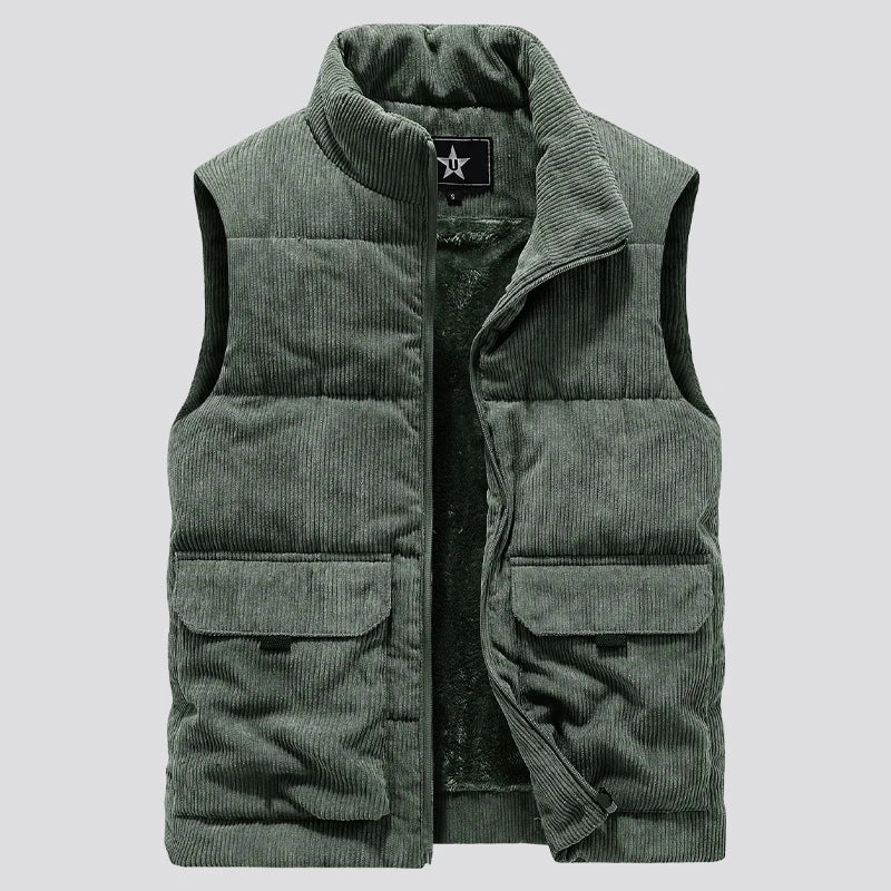 Street-wave Corduroy Vest for Men Lightweight Layering Essential With Warmth and Style