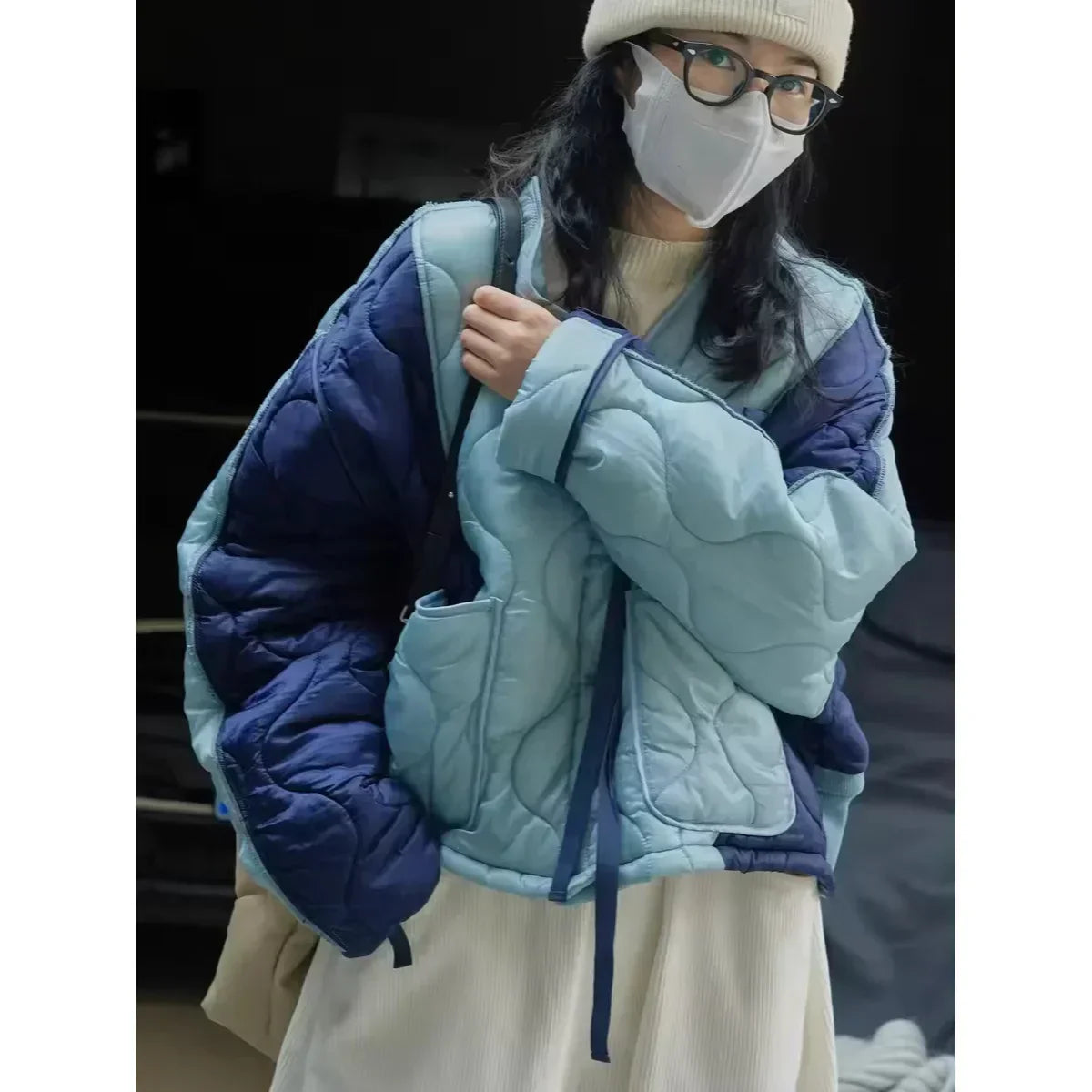 Time Fragment Jacket Street-wave For Women Timeless Chic Puffer With Soft Viscose Nylon Blend