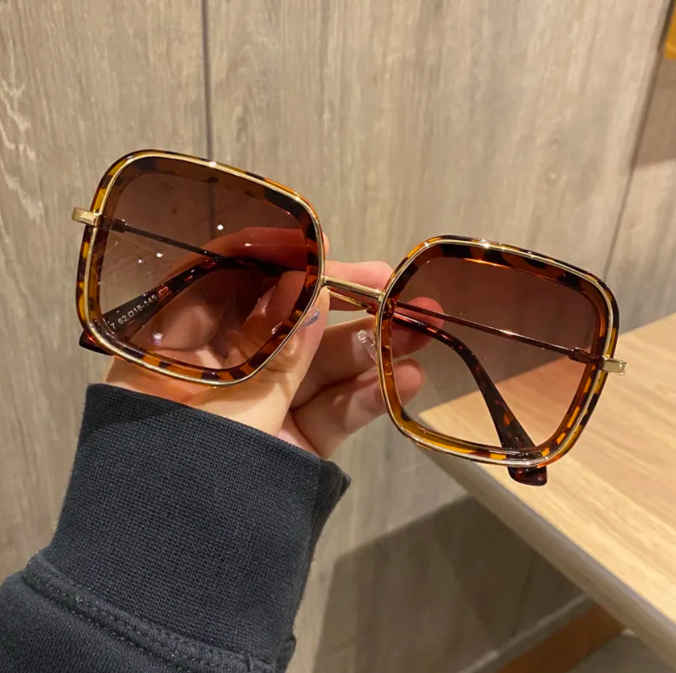 Damen Sonnenbrille im Old Money Stil mit Leopardenmuster - Street-wave