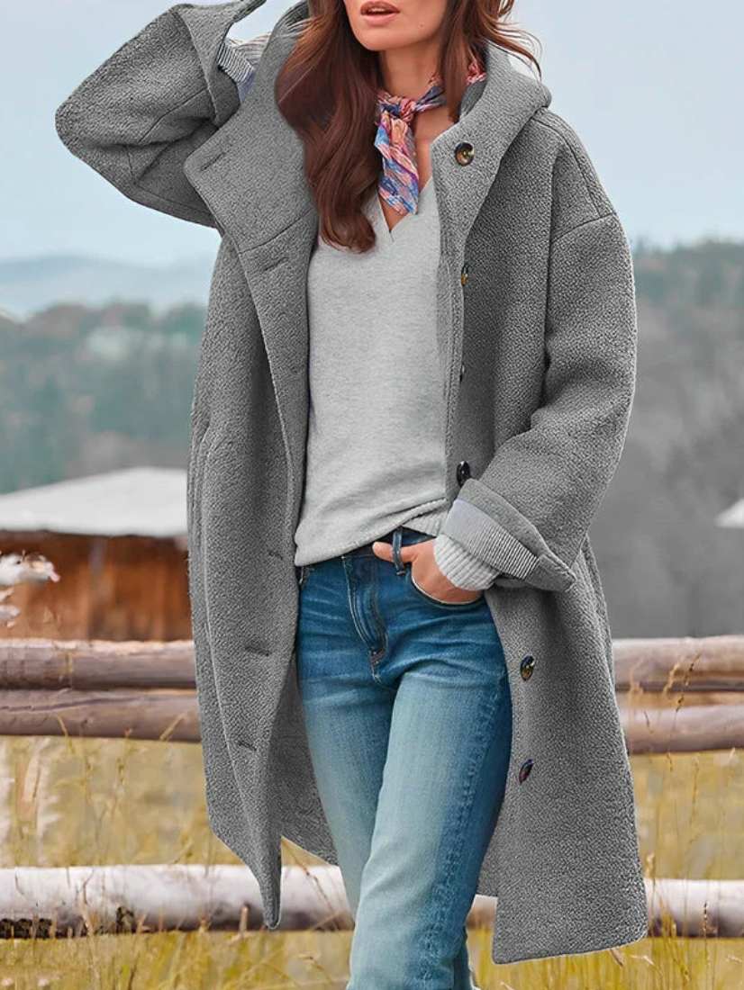 Street-Wave Oversized Luxurious Boucle Jacket With Button Closure For Women Fashion Lovers