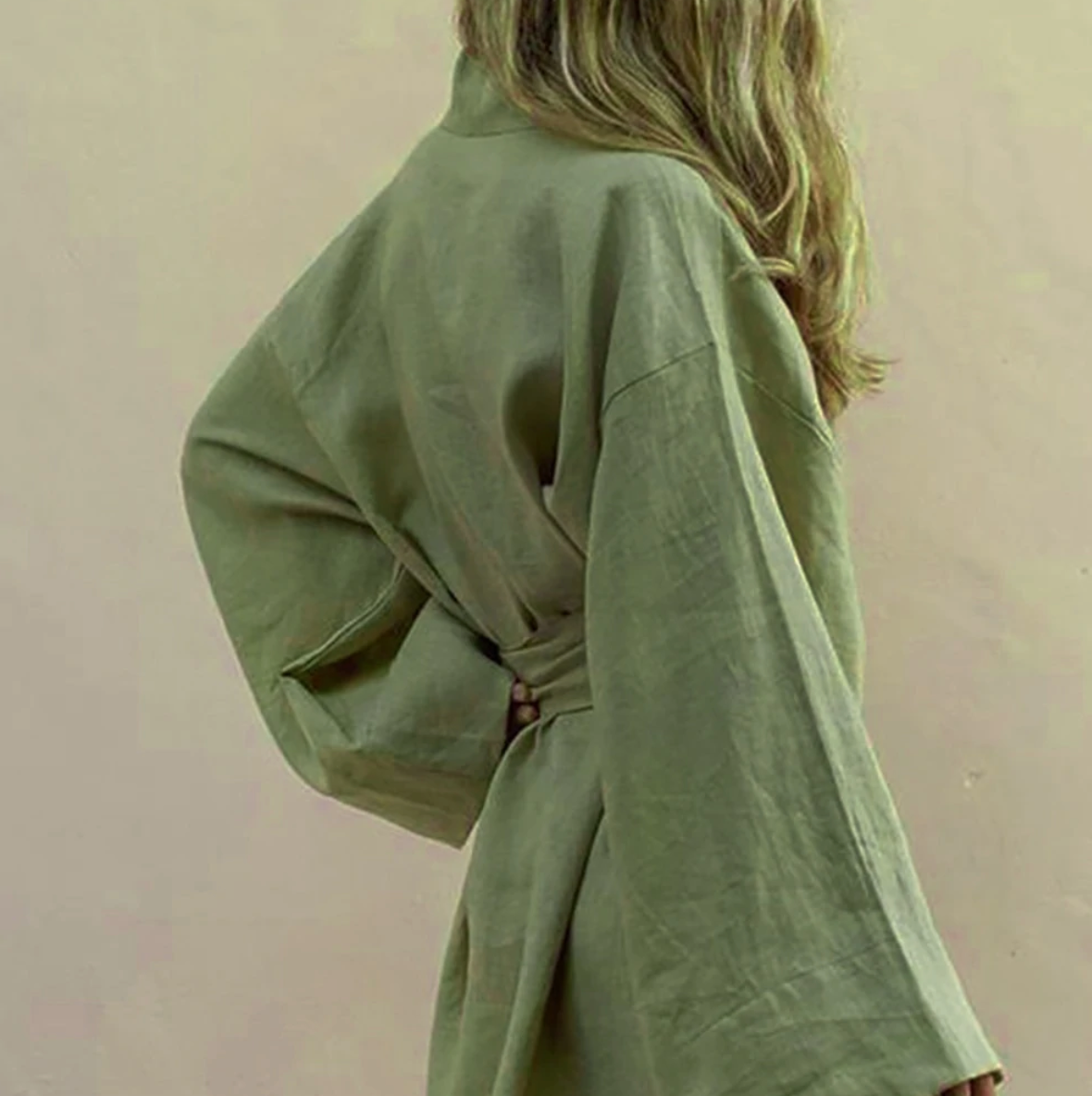 Street-wave Luxe Kimono With Belt For Women Soft Breathable Fabric For Elegant Everyday Wear