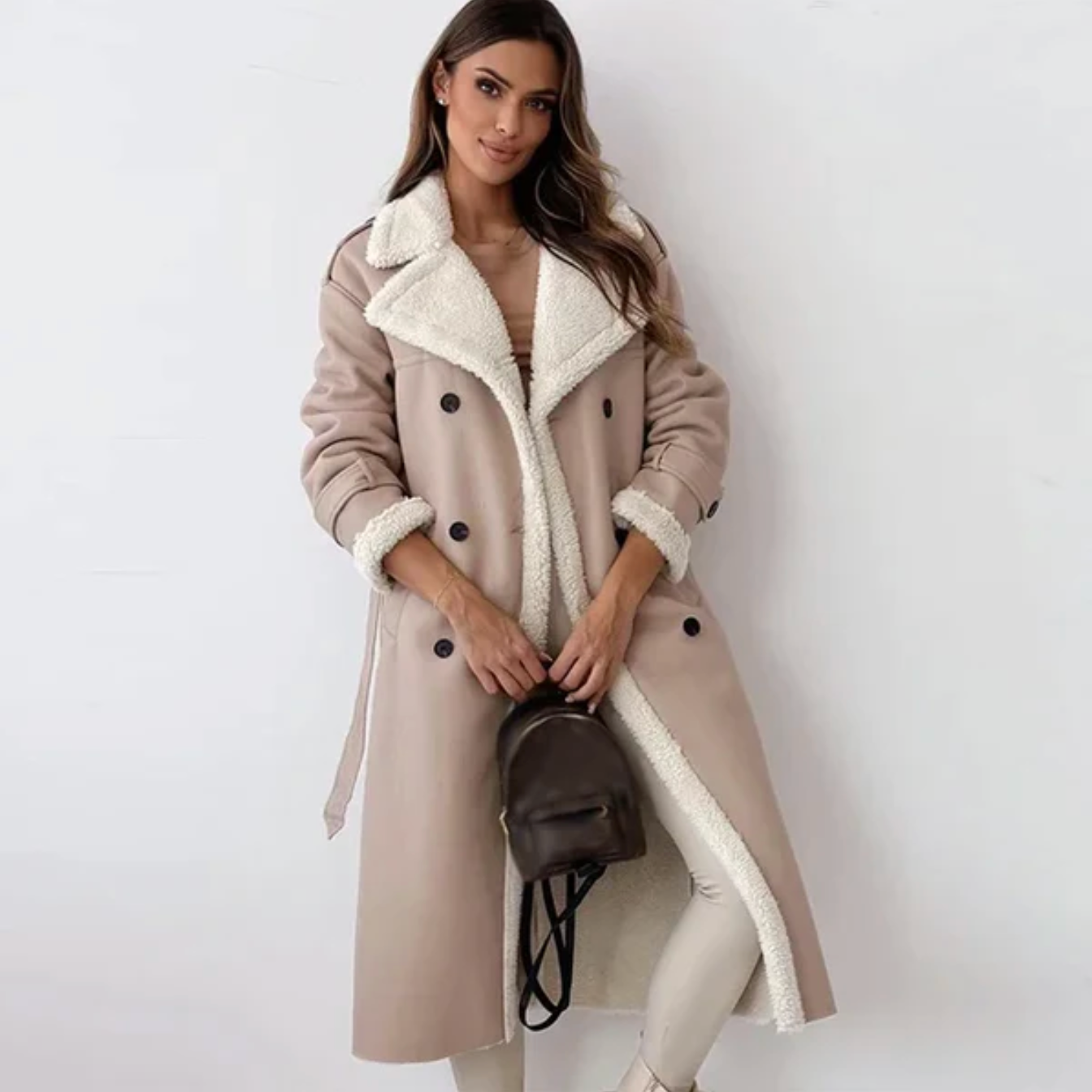 Street-wave Women's Winter Coat Warm Shearling Lining Cozy And Versatile For Busy Professionals