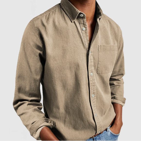 Street-Wave Nordic Flair Mens Button Closure Regular Fit Long Sleeve Shirt With Chest Pocket