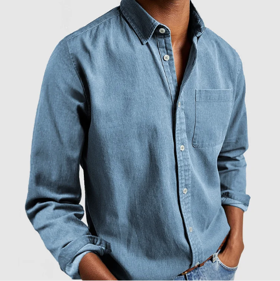 Street-Wave Nordic Flair Mens Button Closure Regular Fit Long Sleeve Shirt With Chest Pocket