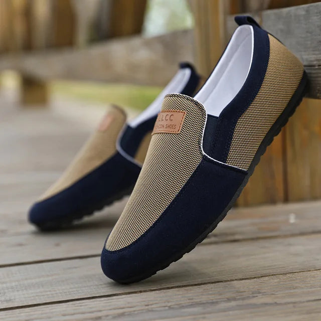AirFlex Canvas Slip-On Loafers For Men - Breathable Upper, Non-Slip Sole, All-Day Comfort